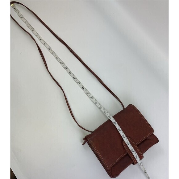 Chaos Leather Crossbody Purse Red Flap Snap Organizer Credit Card ID Multi Zip - Picture 16 of 16